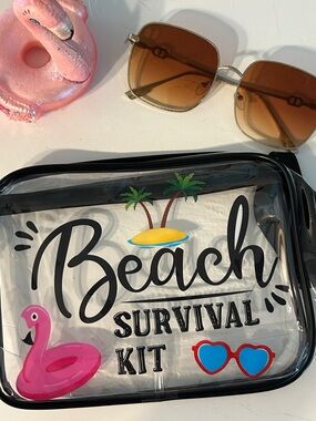 💎5/$25 Beach survival kit pouch NEW for cellphone, wallet, suntan lotion